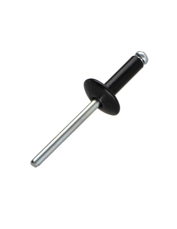 Rivet aveugle Aluminium Tige acier 4.8X35 Epaisseur de serrage 25 à 30 Tête large Noir