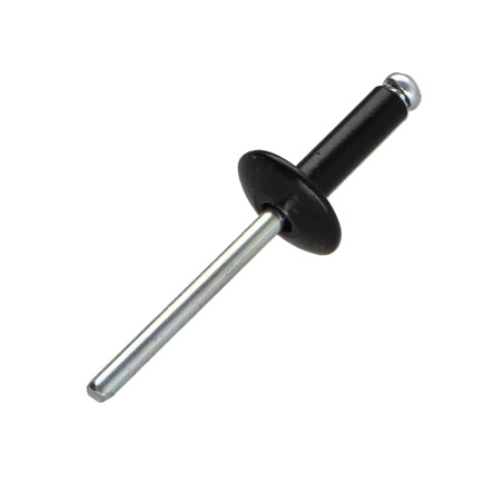 1 x Rivet aveugle Aluminium Tige acier 4.8X35 Epaisseur de serrage 25 à 30 Tête large Noir