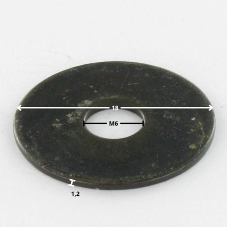 1 x Rondelle Plate M6X18X1.2 L Acier brut