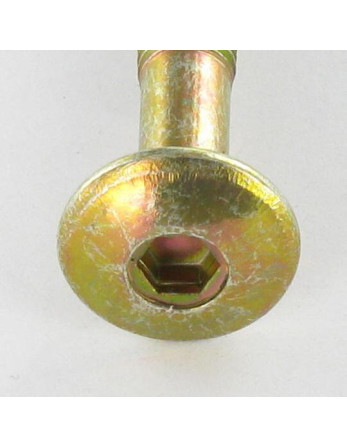 Vis Poelier Hexagonale creuse M6X47 Filetée sur 32 Bout conique Bichromaté