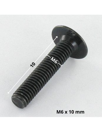 Vis Poelier M6X10 Clé de 4 HC4 Acier zingué noir