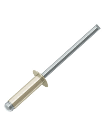 Rivet aveugle Aluminium Tige acier 3.4X11 Tête Ronde Standard Blanc