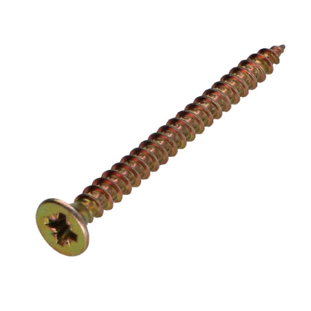 1 x VBA Vis bois agglo Tête fraisée Pozi N°1 3X30 Filetage total Bichromaté microvis