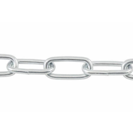 1 x M Chaîne Droite à maillons longs 7MM (vendu au m) Acier zingué