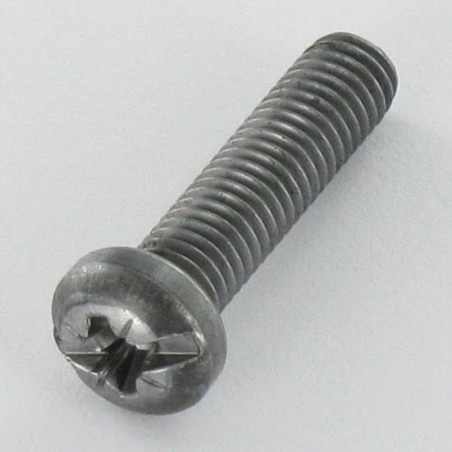 1 x Vis métaux Tête cylindrique TC POZI et fendu M5X20 Acier brut