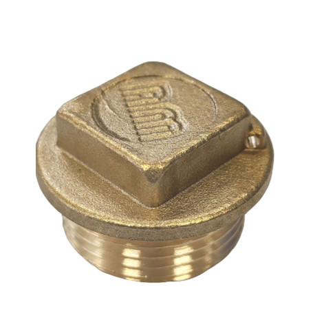 1 x Bouchon mâle Figure 290 20x27 (3/4") Tête carrée avec trou de plombage Laiton