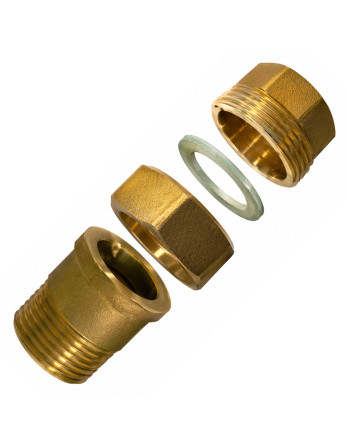 Raccord union droit plat 15x21 (1/2") Mâle/Femelle Laiton Figure 341