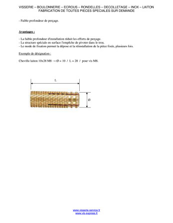 Cheville Laiton 12X34 M10