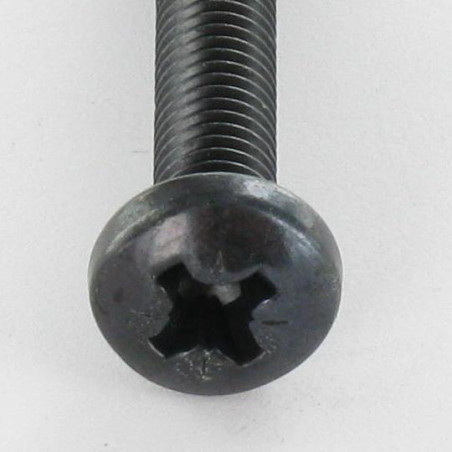 1 x Vis métaux tête cylindrique bombée large Pozi N°1 M3X10 Acier zingué noir microvis