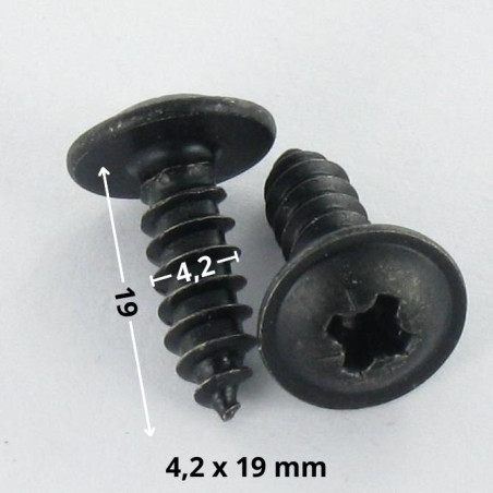 1 x Vis tôle Poelier Pozi 4.2X19 Acier zingué noir