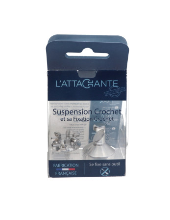 Crochet décoratif Aluminium avec fixation pour plaque de plâtre L'ATTACHANTE
