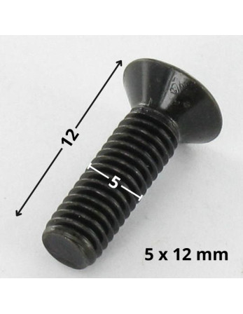 Vis métaux Tête fraisée Pozi N°2 M5X12 Acier zingué noir