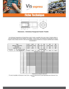 Entretoise Hexagonal Femelle femelle M5 8X30 Filetée sur... 2