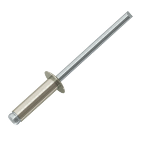 1 x Rivet aveugle Aluminium Tige acier 4.8X14 Epaisseur de serrage 7 à 9 Tête Ronde Standard RAL9002 blan gris