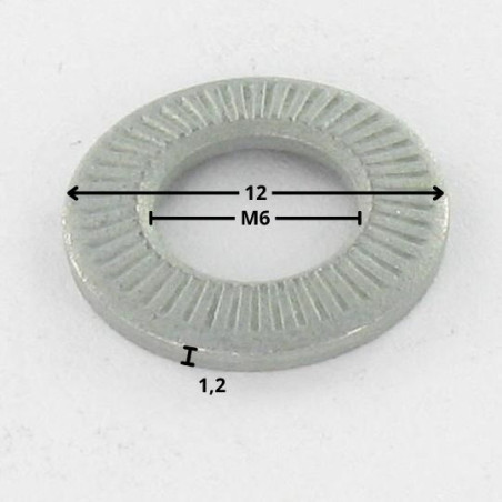 1 x Rondelles contact M6X12X1.2 Acier zingué Série Z (Etroite)