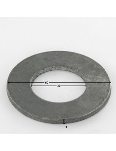 Rondelle Plate M30X60X4 M Acier brut 2
