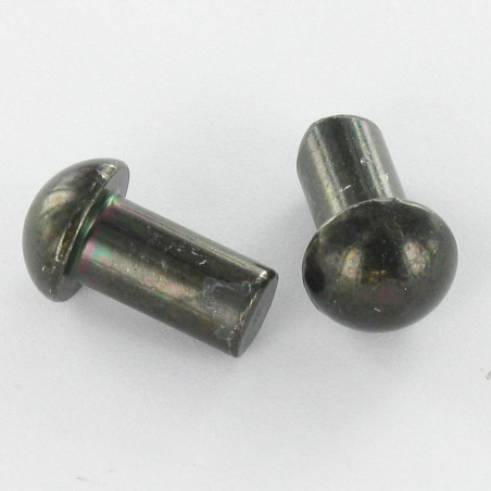 1 x Rivet à frapper Tête ronde TR 6.5X12 Acier zingué noir