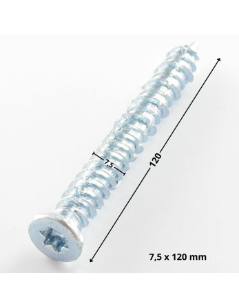 Vis Béton Tête fraisée Réduite 7.5X120 TORX T30 Acier zingué