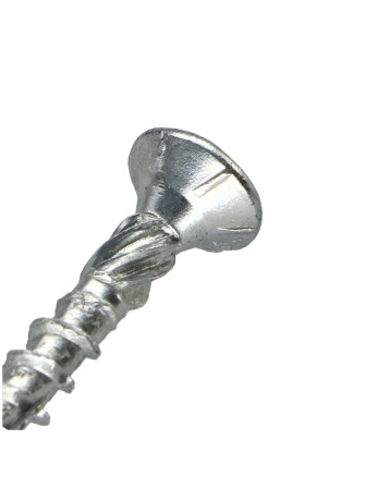 Vis charpente TEKOR Tête fraisée Cranté TORX T20 4X25 Filetée sur 15 Pointe antifendage type 17 Acier zingué