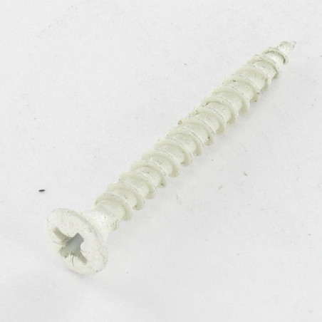 1 x VBA3 Tête fraisée bombée TFB Pozi 4.5X40 Acier zingué Laqué blanc