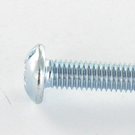 1 x Vis métaux Tête Bombée Large Pozi N°3 / Fendue M8X16 Acier zingué