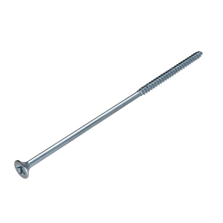 VBA Vis bois agglo Tête fraisée Pozi N°3 6X160 Filetage partiel Acier zingué