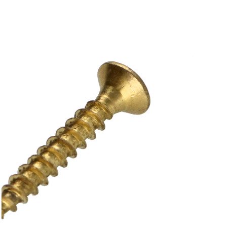 1 x VBA Vis bois agglo Tête fraisée Pozi N°2 3.5X25 Filetage total Acier laitonne