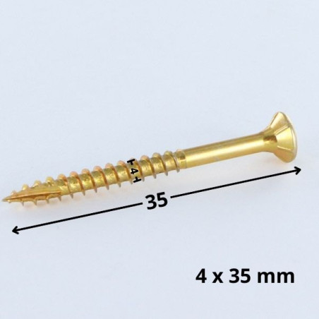 1 x Vis bois TEKOR Tête fraisée Cranté 4X35 Filetage total TORX T20 ZBCR3+ Pointe antifendage type 17