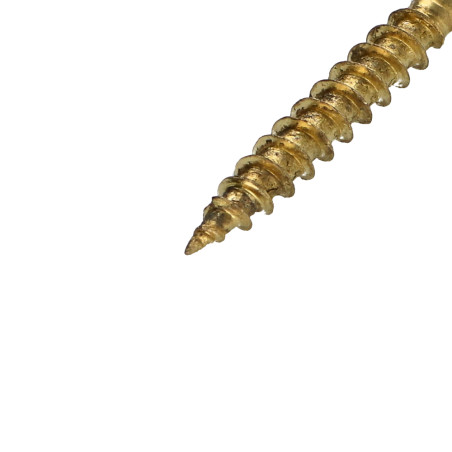 1 x VBA Vis bois agglo Tête fraisée Pozi N°2 3.5X25 Filetage total Acier laitonne