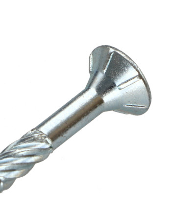 Vis charpente TEKOR Tête fraisée Cranté TORX T25 5X60 Filetée sur 32 Pointe antifendage type 17 Acier zingué