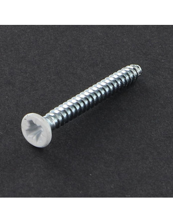 Vis tôle Tête fraisée Pozi 3.5X32 Acier zingué ZG Laqué blanc RAL9016 blanc signalisation Sans pointe