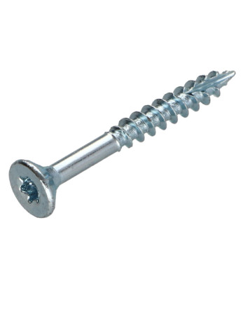 Vis bois TEKOR Tête fraisée Cranté 4X35 Filetée sur 21 TORX T20 Acier zingué Pointe antifendage type 17