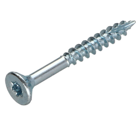1 x Vis bois TEKOR Tête fraisée Cranté 4X35 Filetée sur 21 TORX T20 Acier zingué Pointe antifendage type 17