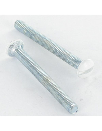 Vis métaux Tête fraisée bombée TFB Fendue M4X70 Diamètre de tête: 7.5 Bossage extérieur Acier zingué RAL9016