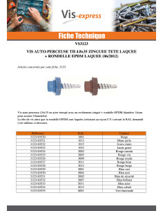 Vis autoperceuse Tête hexagonale TH 4.8X19 Rondelle... 2