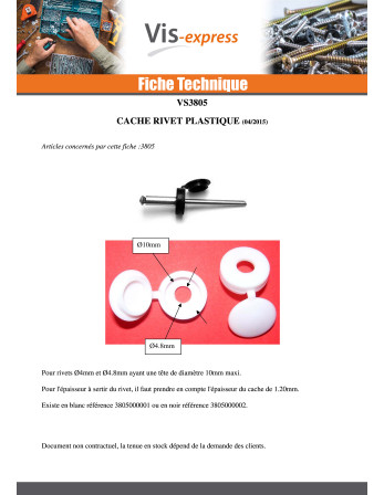 Cache Rivet Polyéthylène Bleu