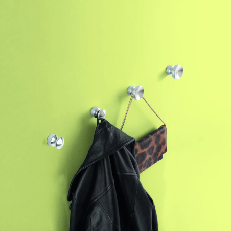 1 x Patère décoratif Aluminium Blanc avec fixation multi-matériaux L'ATTACHANTE