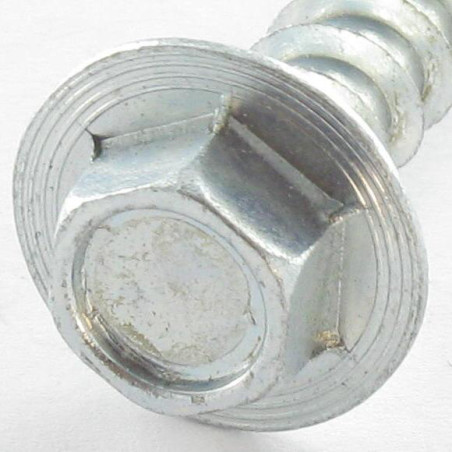 1 x Vis bois TEKOR Tête hexagonale TH Embase collerette 8X50 Acier zingué Pointe antifendage type 17