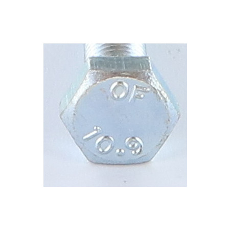 1 x Vis métaux Tête hexagonale TH M10X25 Classe 10.9 Acier zingué