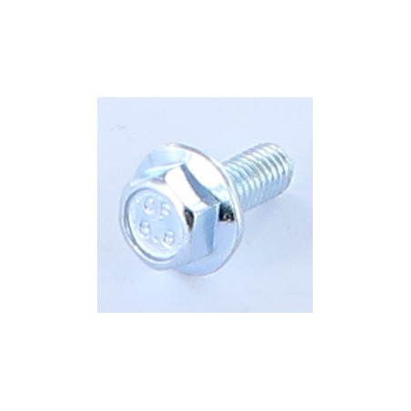 1 x Vis métaux Tête hexagonale TH M6X8 Embase collerette crantée Classe 8.8 Acier zingué