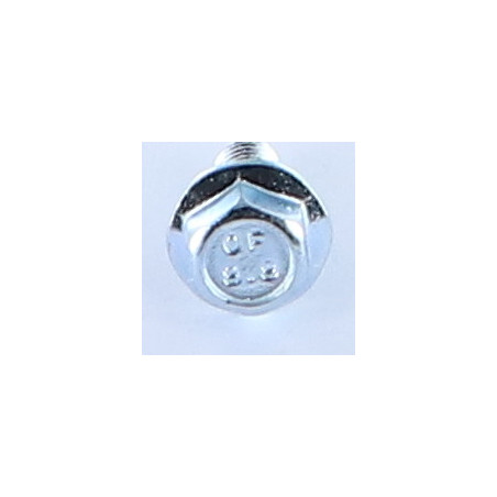 1 x Vis métaux Tête hexagonale TH M6X8 Embase collerette crantée Classe 8.8 Acier zingué