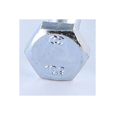1 x Corps de boulon filetage partiel Tête hexagonale TH M10X100 Classe 10.9 Acier zingué