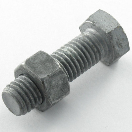 20 x Boulon (vendu avec Ecrou) Tête hexagonale TH M24X50 Classe 8.8 SB Forte tenue à la corrosion Acier galvanisé à