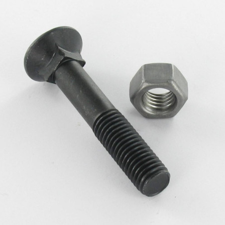 1 x Boulon (vendu avec Ecrou) CHARREU TFCC tête fraisée collet carré M14X80 Classe 12.9 Acier brut
