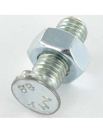 Boulon de charrue Tête fraisée M12X30 2 Ergots Classe 8.8 Acier zingué