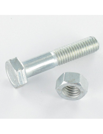 Boulon (vendu avec Ecrou) Tête hexagonale TH M14X40 Classe 8.8 SB Acier zingué