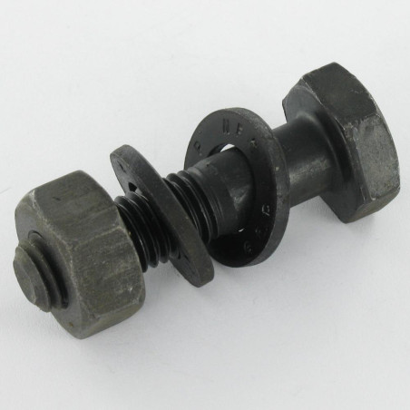 50 x Boulon (vendu avec Ecrou) HR haute résistance M16X60 2 Rondelle Classe 8.8 Acier brut