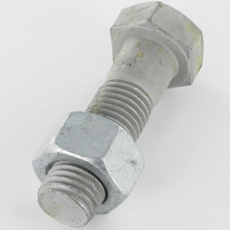 1 x Boulon (vendu avec Ecrou) Tête hexagonale TH M10X25 Classe 6.8 Acier brut Géomet 500B