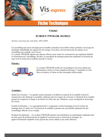 Ecrou Twolok cs(avec rondelle contact striée) M5 Rondelle M5X14.2X5.8 Acier zingué