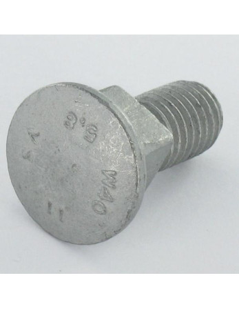 TRCC JAPY tête ronde collet carré M10X25 Filetée sur 14 Epaisseur du carré 10 acier geomet 500A Sans rouille rouge